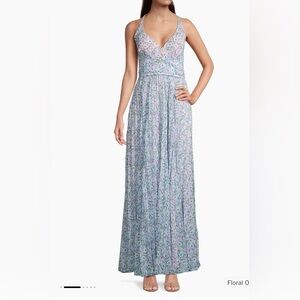 Laundry By Shelli Segal Floral Maxi Dress in Blue and Purple
